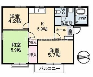 ピュア　チェーレ　Ａ棟の物件間取画像